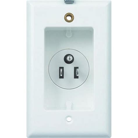 non-metallic recessed boxes single-gang recessed plug with wall plate|1 gang recessed indoor inbox.